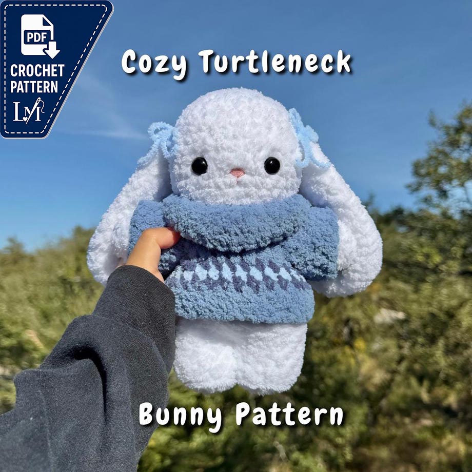 Turtleneck Bunny Crochet Pattern for Cozy Amigurumi Projects